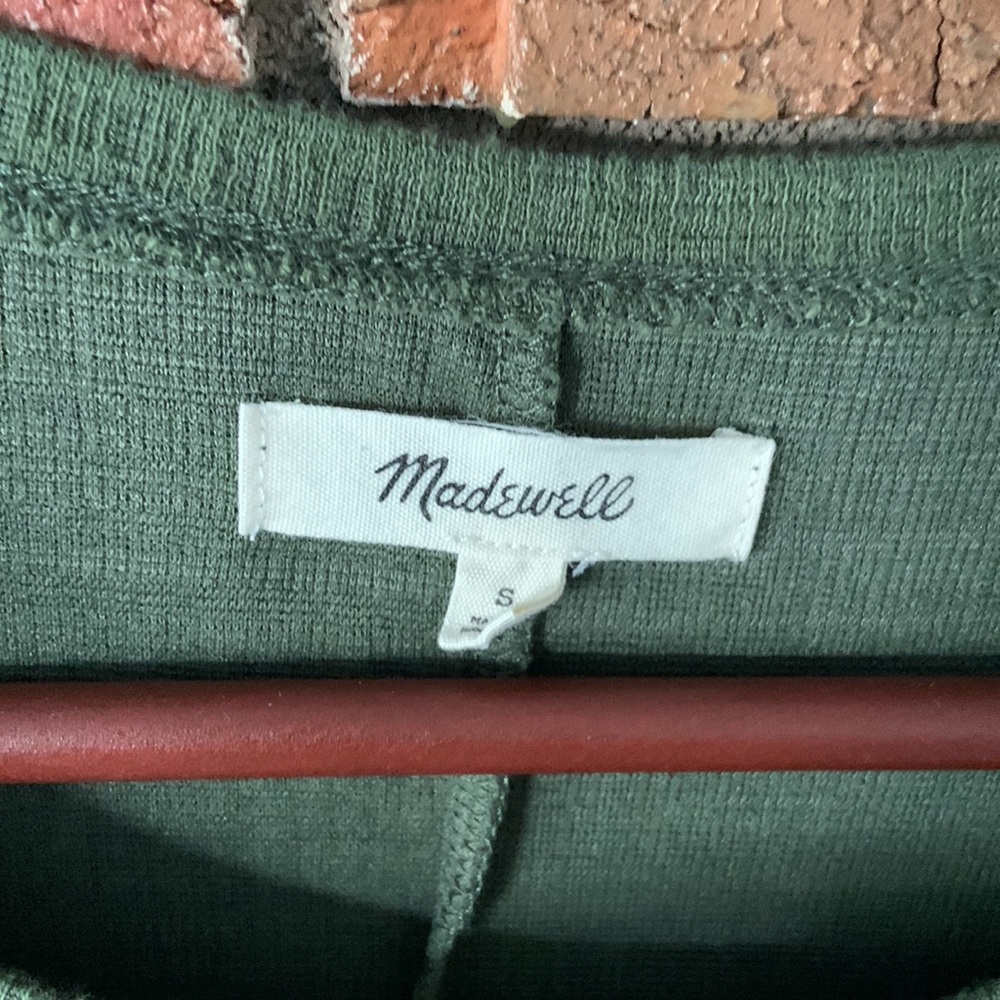 Madewell Olive Green Short Sleeve Wrap Dress - Picture 3 of 9